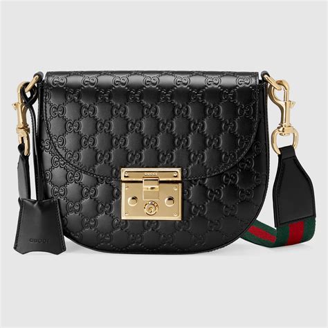 padlock gucci signature shoulder bag red|Gucci padlock backpack black.